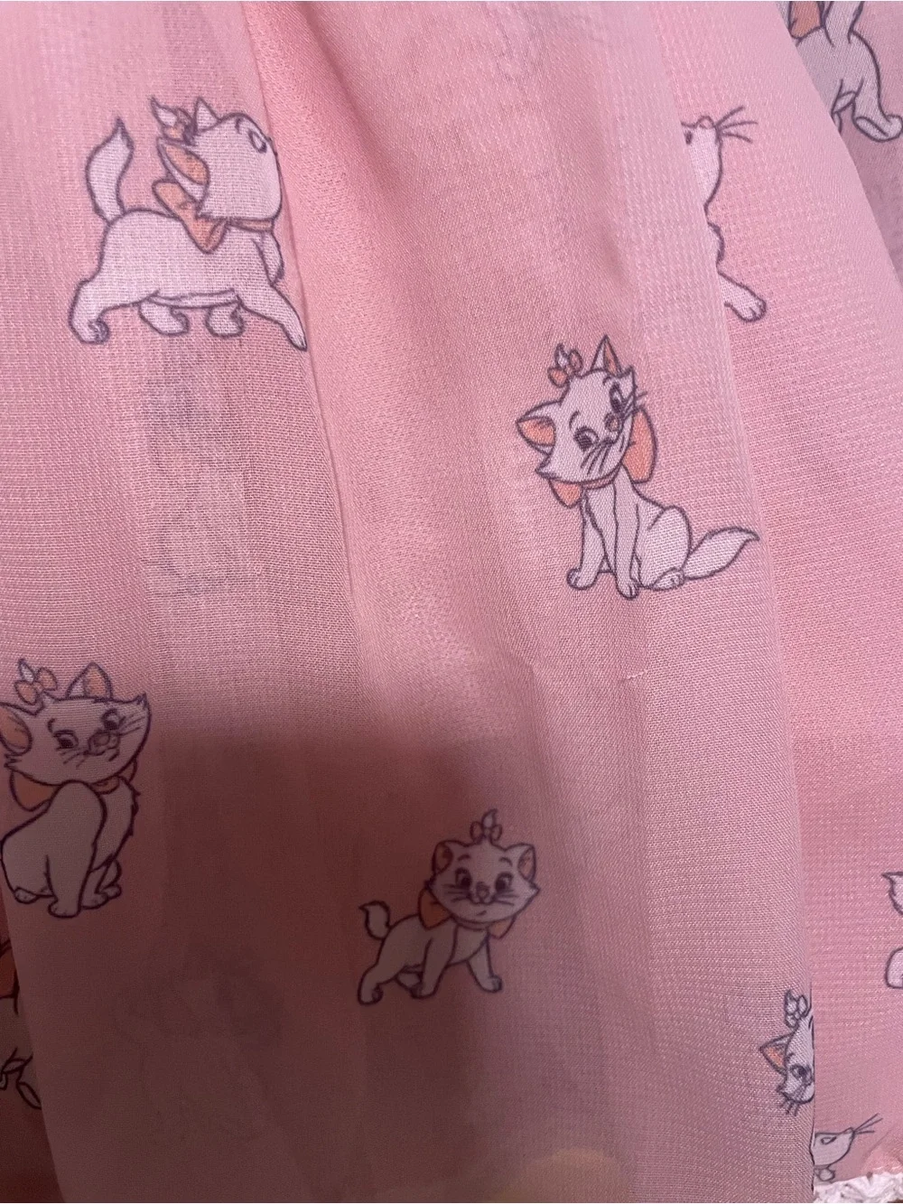 Girls Marie aristocats Print Dress with Peter Pan Collar